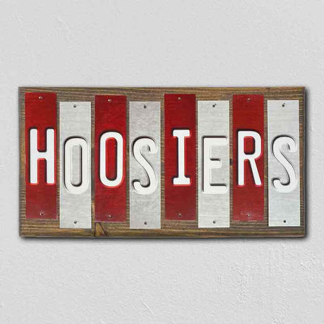 Hoosiers Team Colors College Fun Strips Novelty Wood Sign WS-978