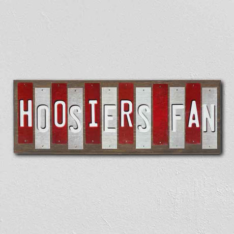 Hoosiers Fan Team Colors College Fun Strips Novelty Wood Sign WS-979