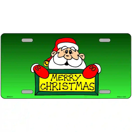 Merry Christmas Santa Metal Novelty License Plate 12" x 6" (LP)