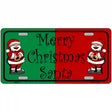 Green Red Santa Metal Novelty License Plate 12" x 6" (LP)