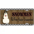 Snowmen Fall From Heaven Metal Novelty License Plate 12" x 6" (LP)