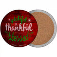 Grateful and Blessed Novelty Circle Coaster Set of 4