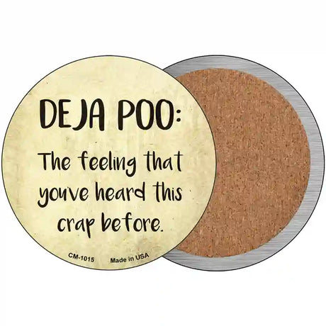 Deja Poo Definition Novelty Circle Coaster Set of 4