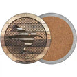 Corrugated Hummingbird on Wood Novelty Circle Coaster Set of 4