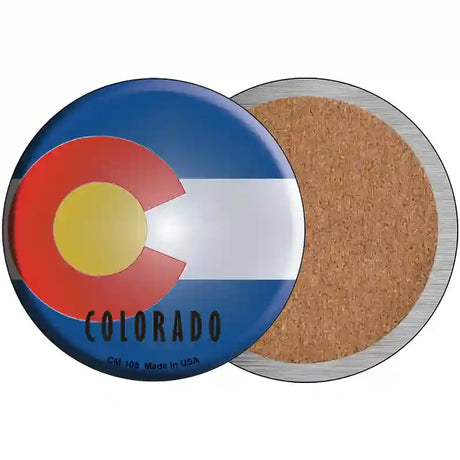 Colorado State Flag Novelty Circle Coaster Set of 4