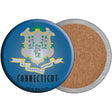 Connecticut State Flag Novelty Circle Coaster Set of 4