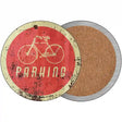 Bicycle Parking Novelty Circle Coaster Set of 4