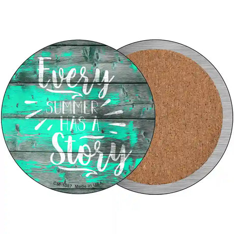 Every Summer Story Novelty Circle Coaster Set of 4