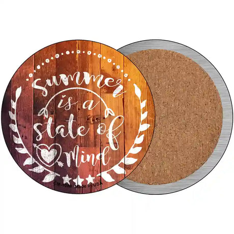 Summer State of Mind Novelty Circle Coaster Set of 4