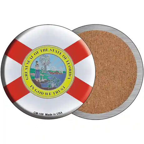 Florida State Flag Novelty Circle Coaster Set of 4