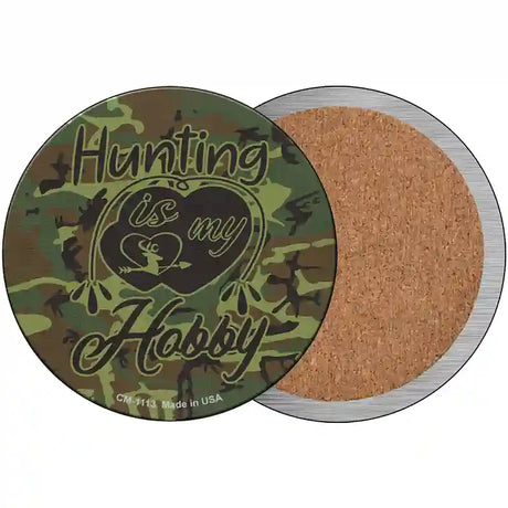 Hunting Is My Hobby Novelty Circle Coaster Set of 4