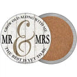 Mr and Mrs Novelty Circle Coaster Set of 4