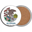 Illinois State Flag Novelty Circle Coaster Set of 4