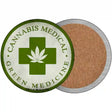 Cannabis Medicine Novelty Circle Coaster Set of 4