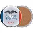 Iowa State Flag Novelty Circle Coaster Set of 4