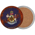 Maine Rusty Stamped Novelty Circle Coaster Set of 4