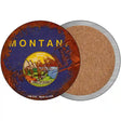 Montana Rusty Stamped Novelty Circle Coaster Set of 4