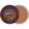 Nebraska Rusty Stamped Novelty Circle Coaster Set of 4