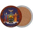 New York Rusty Stamped Novelty Circle Coaster Set of 4