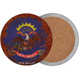 North Dakota Rusty Stamped Novelty Circle Coaster Set of 4