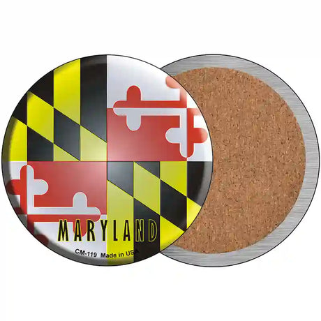 Maryland State Flag Novelty Circle Coaster Set of 4