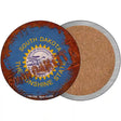 South Dakota Rusty Stamped Novelty Circle Coaster Set of 4