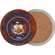 Utah Rusty Stamped Novelty Circle Coaster Set of 4