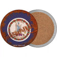 Virginia Rusty Stamped Novelty Circle Coaster Set of 4