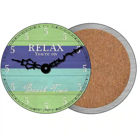 Youre On Beach Time Novelty Circle Coaster Set of 4