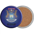 Michigan State Flag Novelty Circle Coaster Set of 4