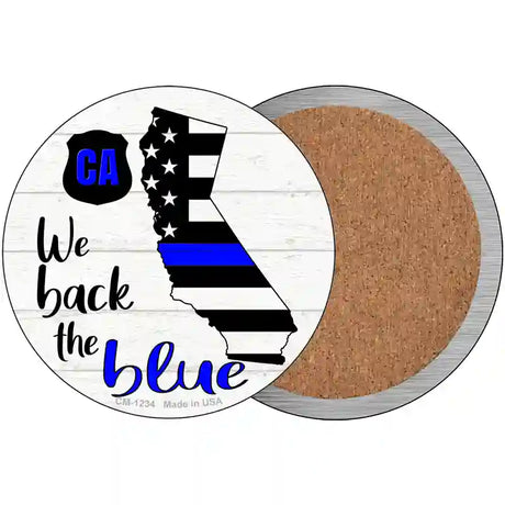 California Back The Blue Novelty Circle Coaster Set of 4