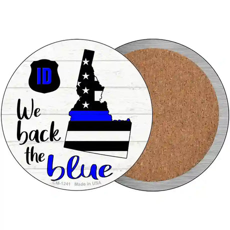 Idaho Back The Blue Novelty Circle Coaster Set of 4