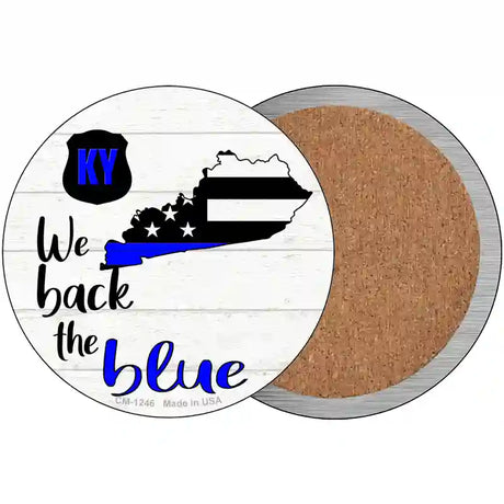 Kentucky Back The Blue Novelty Circle Coaster Set of 4