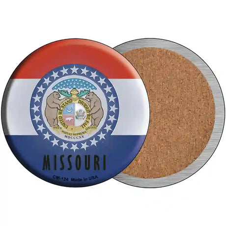 Missouri State Flag Novelty Circle Coaster Set of 4