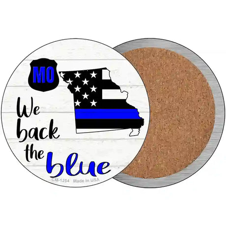 Missouri Back The Blue Novelty Circle Coaster Set of 4