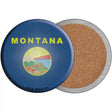 Montana State Flag Novelty Circle Coaster Set of 4