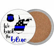 West Virginia Back The Blue Novelty Circle Coaster Set of 4