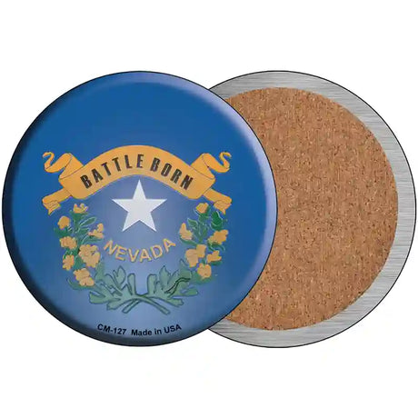 Nevada State Flag Novelty Circle Coaster Set of 4