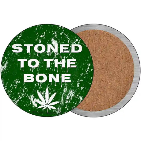 Stoned To The Bone Novelty Circle Coaster Set of 4