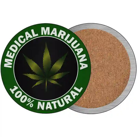 Medical Marijuana Novelty Circle Coaster Set of 4