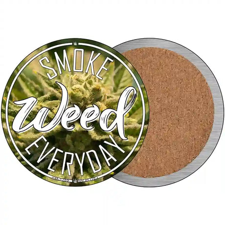 Smoke Weed Everyday Novelty Circle Coaster Set of 4