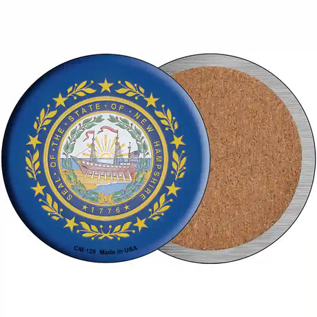 New Hampshire State Flag Novelty Circle Coaster Set of 4