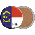 North Carolina State Flag Novelty Circle Coaster Set of 4