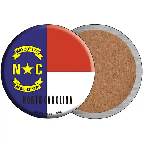 North Carolina State Flag Novelty Circle Coaster Set of 4