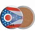 Ohio State Flag Novelty Circle Coaster Set of 4