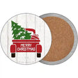 Christmas Tree In Truck Bed Novelty Circle Coaster Set of 4