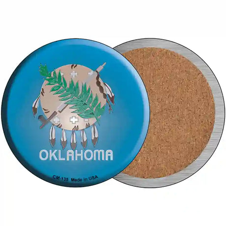 Oklahoma State Flag Novelty Circle Coaster Set of 4