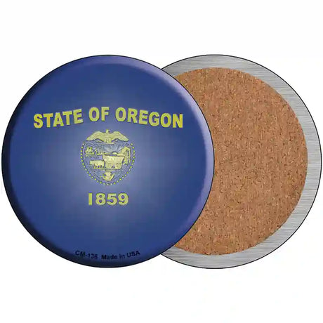 Oregon State Flag Novelty Circle Coaster Set of 4