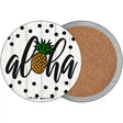 Aloha Pineapple Novelty Circle Coaster Set of 4