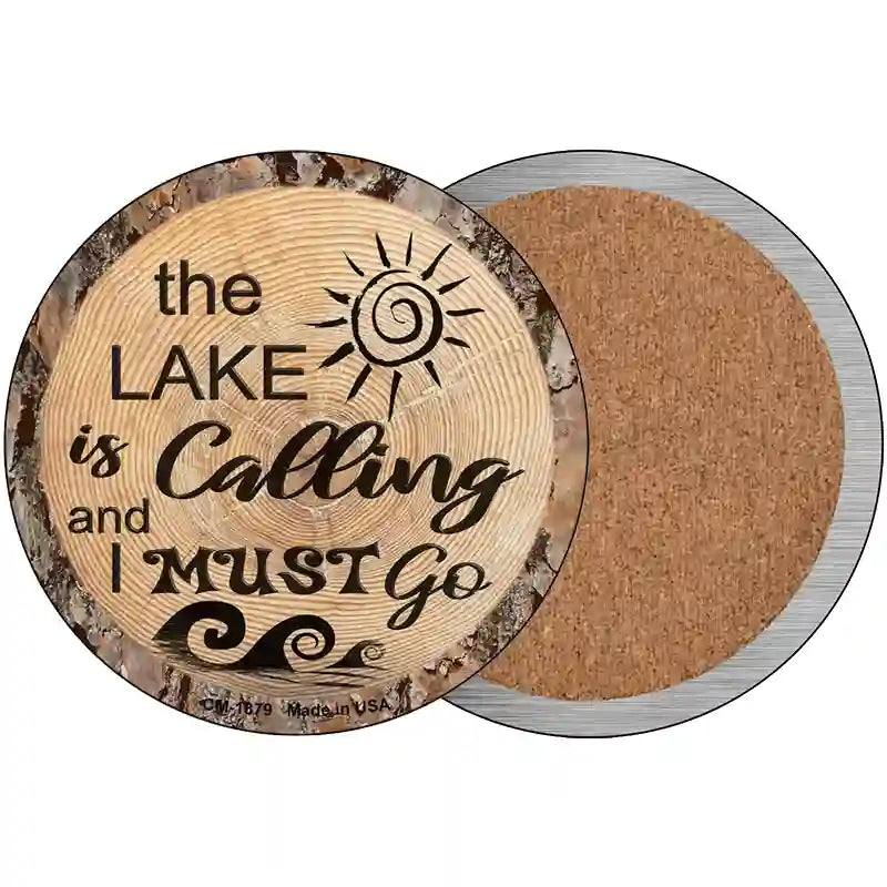 Lake is Calling Novelty Circle Coaster Set of 4